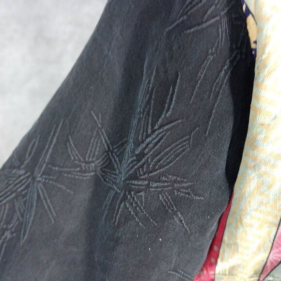 Citron Santa Monica Women's Open Front Cardigan Art Inspired Black Floral M - Picture 4 of 13